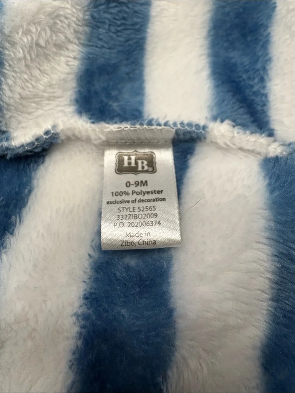 Striped Plush Infant Elephant Bath Robe size up to 9 months